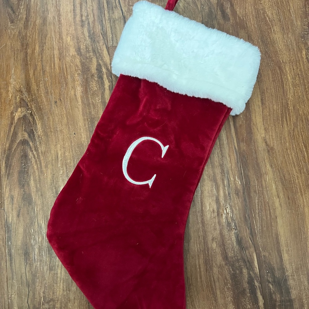 Red Christmas Stocking with C
